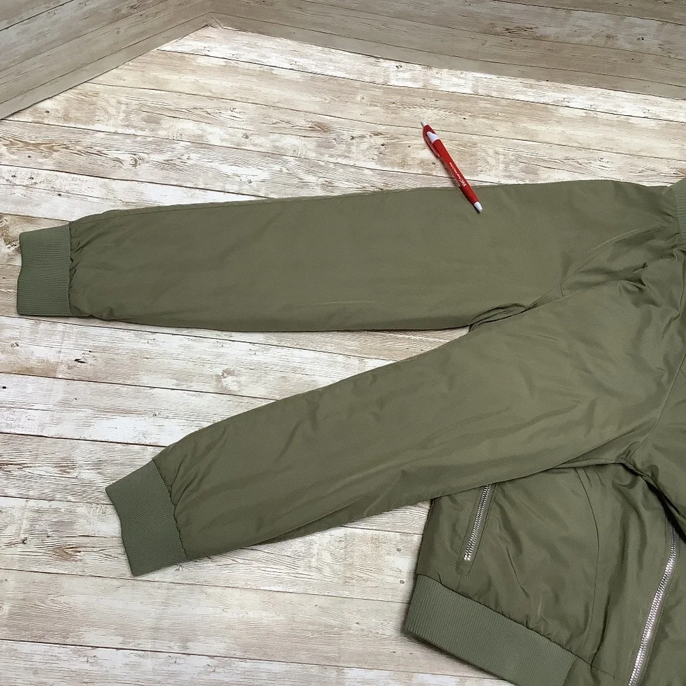 The North Face Puffer Bomber Jacket Insulated Olive Army Green M Medium - Picture 8 of 16